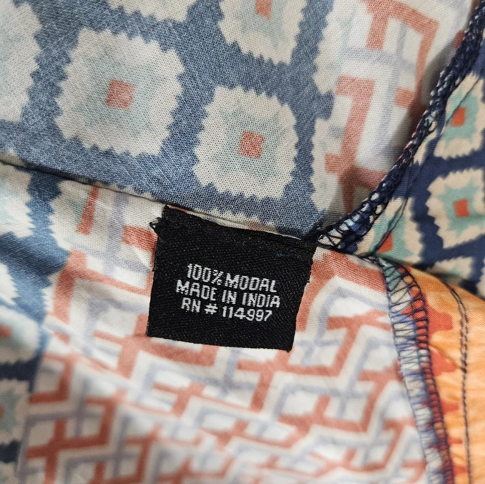 Tolani Collection O/S Kimono Duster Cardigan Boho Open Front Floral & Geometric - Picture 8 of 10